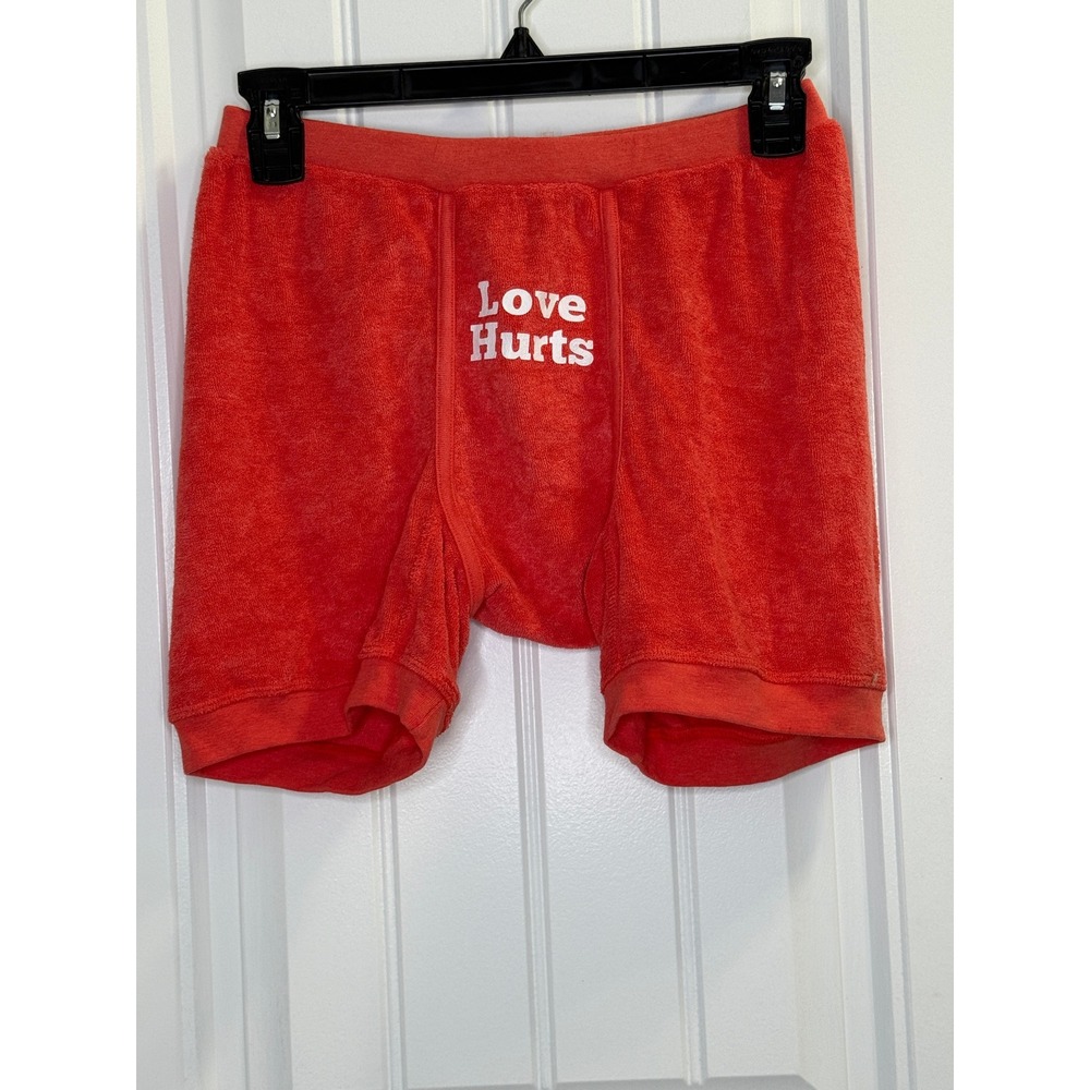 Dolls Kill Daydream Nation‎ Medium Red Terry Boxers Love Hurts Loungewear Y2K